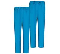 MISEMIYA - Pack 2 PCS - Pantaloni Unisex Vita Elastica Uniforme di Lavoro Clinica Ospedale - Small, Turchese 68