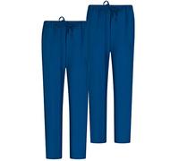 MISEMIYA - Pack 2 PCS - Pantaloni Unisex Vita Elastica Uniforme di Lavoro Clinica Ospedale - XX-Large, Blu Marino 68
