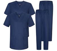 MISEMIYA - Pack * 2 PCS - Uniforme Medica con Maglia e Pantaloni Uniformi Mediche Camice Uniformi sanitarie - Ref.2-8178 - Medium, Blu Navy 22