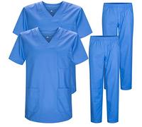 MISEMIYA - Pack * 2 PCS - Uniforme Medica con Maglia e Pantaloni Uniformi Mediche Camice Uniformi sanitarie - Ref.2-8178 - Large, Celeste 22