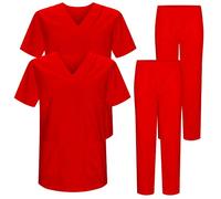 MISEMIYA - Pack * 2 PCS - Uniforme Medica con Maglia e Pantaloni Uniformi Mediche Camice Uniformi sanitarie - Ref.2-8178 - Medium, Rosso