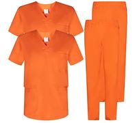 MISEMIYA - Pack * 2 PCS - Uniforme Medica con Maglia e Pantaloni Uniformi Mediche Camice Uniformi sanitarie - Ref.2-8178 - XX-Large, Arancione