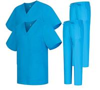 MISEMIYA - Pack * 2 PCS - Uniforme Medica con Maglia e Pantaloni Uniformi Mediche Camice Uniformi sanitarie - Ref.2-8178 - X-Small, Azzurro 68