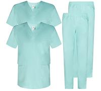 MISEMIYA - Pack * 2 PCS - Uniforme Medica con Maglia e Pantaloni Uniformi Mediche Camice Uniformi sanitarie - Ref.2-8178 - Large, Turchese