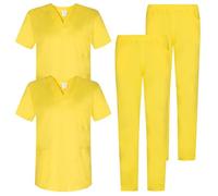 MISEMIYA - Pack * 2 PCS - Uniforme Medica con Maglia e Pantaloni Uniformi Mediche Camice Uniformi sanitarie - Ref.2-8178 - Medium, Giallo