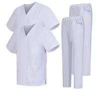 MISEMIYA - Pack * 2 PCS - Uniforme Medica con Maglia e Pantaloni Uniformi Mediche Camice Uniformi sanitarie - Ref.2-8178 - Small, Bianco 68