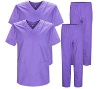 MISEMIYA - Pack * 2 PCS - Uniforme Medica con Maglia e Pantaloni Uniformi Mediche Camice Uniformi sanitarie - Ref.2-8178 - X-Small, Lilla 22