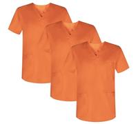MISEMIYA Pack 3 PCS-Casaca Sanitario Mz-3-817 Maglietta del Camice Medico, Arancione, M (Pacco da 3) Unisex-Adulto