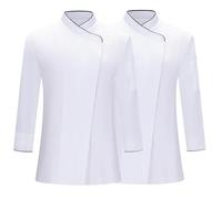 MISEMIYA Paquete 2 Unidades-Chaqueta Cocinera Mujer Mz-2-731 Confezione 2 unità-Giacca Cucina Donna, Bianco, L (Pacco da 2)