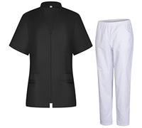 MISEMIYA - Uniforme Medica con Camice e Pantaloni - Uniformi Mediche Camice Uniformi sanitarie OSPITALITÁ - 712-8312 - Small, Nero 68