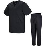 MISEMIYA - Uniformi Unisex Set Camice - Uniforme Medica con Maglia e Pantaloni Uniformi Mediche Camice Uniformi sanitarie - Ref.8178-5XL, Nero 21