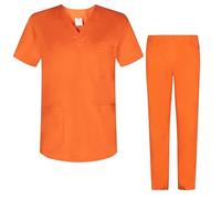 MISEMIYA - Uniformi Unisex Set Camice - Uniforme Medica con Maglia e Pantaloni Uniformi Mediche Camice Uniformi sanitarie - Ref.8178-4XL, Arancione