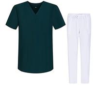 MISEMIYA - Uniformi Unisex Set Camice - Uniforme Medica con Maglia e Pantaloni Uniformi Mediche Camice Uniformi sanitarie - Ref.G713-6802 - Large, Verde 68