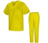 MISEMIYA - Uniformi Unisex Set Camice - Uniforme Medica con Maglia e Pantaloni Uniformi Mediche Camice Uniformi sanitarie - Ref.8178 - Medium, Giallo