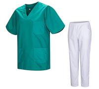 MISEMIYA - Uniformi Unisex Set Camice - Uniforme Medica con Maglia e Pantaloni Uniformi Mediche Camice Uniformi sanitarie 817-8312-BLANCO - Large, Verde