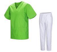 MISEMIYA - Uniformi Unisex Set Camice - Uniforme Medica con Maglia e Pantaloni Uniformi Mediche Camice Uniformi sanitarie 817-8312-BLANCO - X-Large, Apple Green