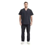 MISEMIYA - Uniformi Unisex Set Camice - Uniforme Medica con Maglia e Pantaloni Uniformi Mediche Camice Uniformi sanitarie - Ref.6801-6802 - Large, Nero 68