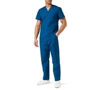 MISEMIYA - Uniformi Unisex Set Camice - Uniforme Medica con Maglia e Pantaloni Uniformi Mediche Camice Uniformi sanitarie - Ref.6801-6802 - XX-Large, Blu Marino 68