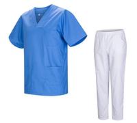 MISEMIYA - Uniformi Unisex Set Camice - Uniforme Medica con Maglia e Pantaloni Uniformi Mediche Camice Uniformi sanitarie 817-8312-BLANCO - X-Large, Cielo Blu