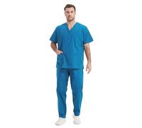 MISEMIYA - Uniformi Unisex Set Camice - Uniforme Medica con Maglia e Pantaloni Uniformi Mediche Camice Uniformi sanitarie - Ref.6801-6802 - Small, Turchese 68