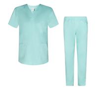 MISEMIYA - Uniformi Unisex Set Camice - Uniforme Medica con Maglia e Pantaloni Uniformi Mediche Camice Uniformi sanitarie - Ref.8178 - Large, Turchese