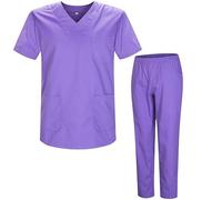 MISEMIYA - Uniformi Unisex Set Camice - Uniforme Medica con Maglia e Pantaloni Uniformi Mediche Camice Uniformi sanitarie - Ref.8178 - XX-Large, Lilla 21