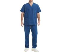 MISEMIYA - Uniformi Unisex Set Camice - Uniforme Medica con Maglia e Pantaloni Uniformi Mediche Camice Uniformi sanitarie - Ref.6801-6802 - X-Small, Blu Navy