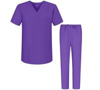 MISEMIYA - Uniformi Unisex Set Camice - Uniforme Medica con Maglia e Pantaloni Uniformi Mediche Camice Uniformi sanitarie - Ref.6801-6802 - Small, Lilla