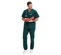 MISEMIYA - Uniformi Unisex Set Camice - Uniforme Medica con Maglia e Pantaloni Uniformi Mediche Camice Uniformi sanitarie - Ref.6801-6802 - Medium, Verde 68