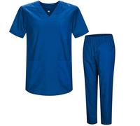 MISEMIYA - Uniformi Unisex Set Camice - Uniforme Medica con Maglia e Pantaloni Uniformi Mediche Camice Uniformi sanitarie - Ref.8178 - X-Large, Blu 37 21
