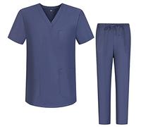 MISEMIYA - Uniformi Unisex Set Camice - Uniforme Medica con Maglia e Pantaloni Uniformi Mediche Camice Uniformi sanitarie - Ref.6801-6802 - XX-Large, Grigio 68