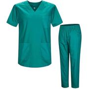 MISEMIYA - Uniformi Unisex Set Camice - Uniforme Medica con Maglia e Pantaloni Uniformi Mediche Camice Uniformi sanitarie - Ref.8178-4XL, Verde 21