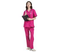 MISEMIYA - Uniformi Unisex Set Camice - Uniforme Medica con Maglia e Pantaloni Uniformi Mediche Camice Uniformi sanitarie - Ref.6801-6802 - X-Small, Fucisa 68
