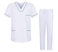 MISEMIYA - Uniformi Unisex Set Camice - Uniforme Medica con Maglia e Pantaloni Uniformi Mediche Camice Uniformi sanitarie - Ref.6601-6602 - Medium, Verde 22