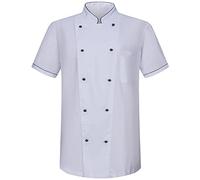 MISEMIYA Uomo Giacca Chef KZ-8501B, Cuoco 8501B-Bianche, 5XL