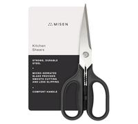 Misen Heavy Duty Kitchen Shears - Comfortable Ambidextrous Scissors for Meat, Poultry, Herbs & More - Easy to Clean - German Stainless Steel - Large | Black