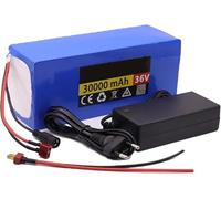 MisetGao Batteria agli Ioni di Litio per Bici Elettrica da 36 V 30 Ah 10S4P con Caricabatteria, Protezione BMS Integrata, Perfetta per Motori da 200-1000 W, Spina XT60. T