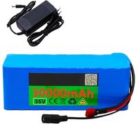 MisetGao Batteria al Litio per Bici Elettrica da 36 V 30 Ah 10S3P, Pacco Batteria agli Ioni di Litio con Caricabatteria E BMS per Kit Motore Inferiore A 1200 W XT60