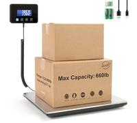 Miseyo Bilancia digitale da 299,4 kg - Bilancia postale in acciaio inox ad alta precisione da 19,8 g per pacchi, bagagli, piccole imprese, magazzino, batteria e cavo di ricarica inclusi