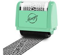 Miseyo Wide roller stamp Identity Theft timbro 3,8 cm perfetto per privacy protezione Green