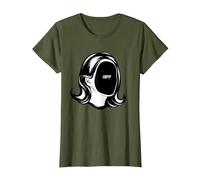 Misfit Empty Inside Tee - Dark Void Triste Sarcastico Introverso Maglietta, Donna, Oliva, XL