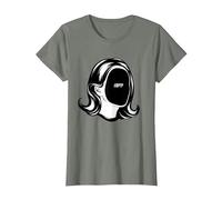 Misfit Empty Inside Tee - Dark Void Triste Sarcastico Introverso Maglietta, Donna, Verde Militare mélange, 3XL