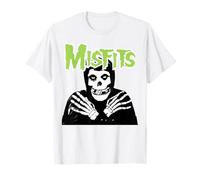 Misfits - Cross Hands Green Skull White Maglietta