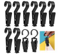 MisFun 10 Pezzi Clip per Tende Mollette per Tende Tenda da Campeggio Pinza per Appendere Ganci Plastica Antiscivolo Portatili Clip per Lampada da Campeggio Biancheria da Appendere (Nero)