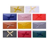 MisFun 11 PCS Buste Colorate con Nastri, 22 x 11 cm Colorate Buste Lettere, Buste Colorate in Carta Kraft Multicolore, Buste di Carta Kraft Vintage, Per Ringraziamento, Natale, Matrimonio