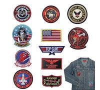 MisFun 11 Pezzi Patch Toppa Ricamata, Toppa Ricamata Air Force Marine Corps Esercito da Applicare con Ferro da Stiro Cucitura, Giacca Tattica Militare Toppe Ricamo Termoadesive per Giacca Jeans Cap