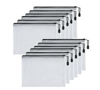 MisFun 12 Pezzi Borse di File A6, Sacchetto del Documento, Sacchetto di Zip Impermeabile, Borse di File Mesh, Buste Plastica Zip per Uffici Cosmetici Forniture Accessori da Viaggio