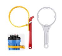 MisFun 2 Pezzi Chiave a Nastro per Filtro Olio, 10 Pollici Chiave a Cinghia Multifunzione, Chiave per Filtro Dell'olio, Chiave a Cinghia in Regolabili, per la Riparazione Dell'Auto