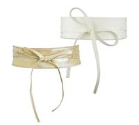 MisFun 2 Pezzi Cintura Donna, Cintura Donna Pelle, Cinturas Obi Larga, Stile Elegante e Versatile - Regolabile per una Vestibilità Perfetta - Ideale come Regalo, Adatta a Ogni Occasione