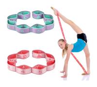 MisFun 2 Pezzi Cintura Yoga, Cintura Elastica per Yoga, Cinghia Yoga, Elastico Fasce di Resistenza, Cintura Fitness per Yoga, Yoga Stretch Cintura, per Pilates, Esercizi di Stretching